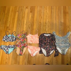 5 swimsuits and bikinis in girls size 10-12